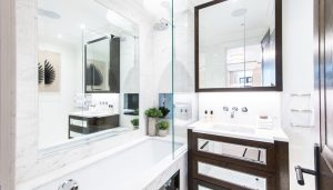 White Bathroom in the flat in Prince of Wales Terrace.