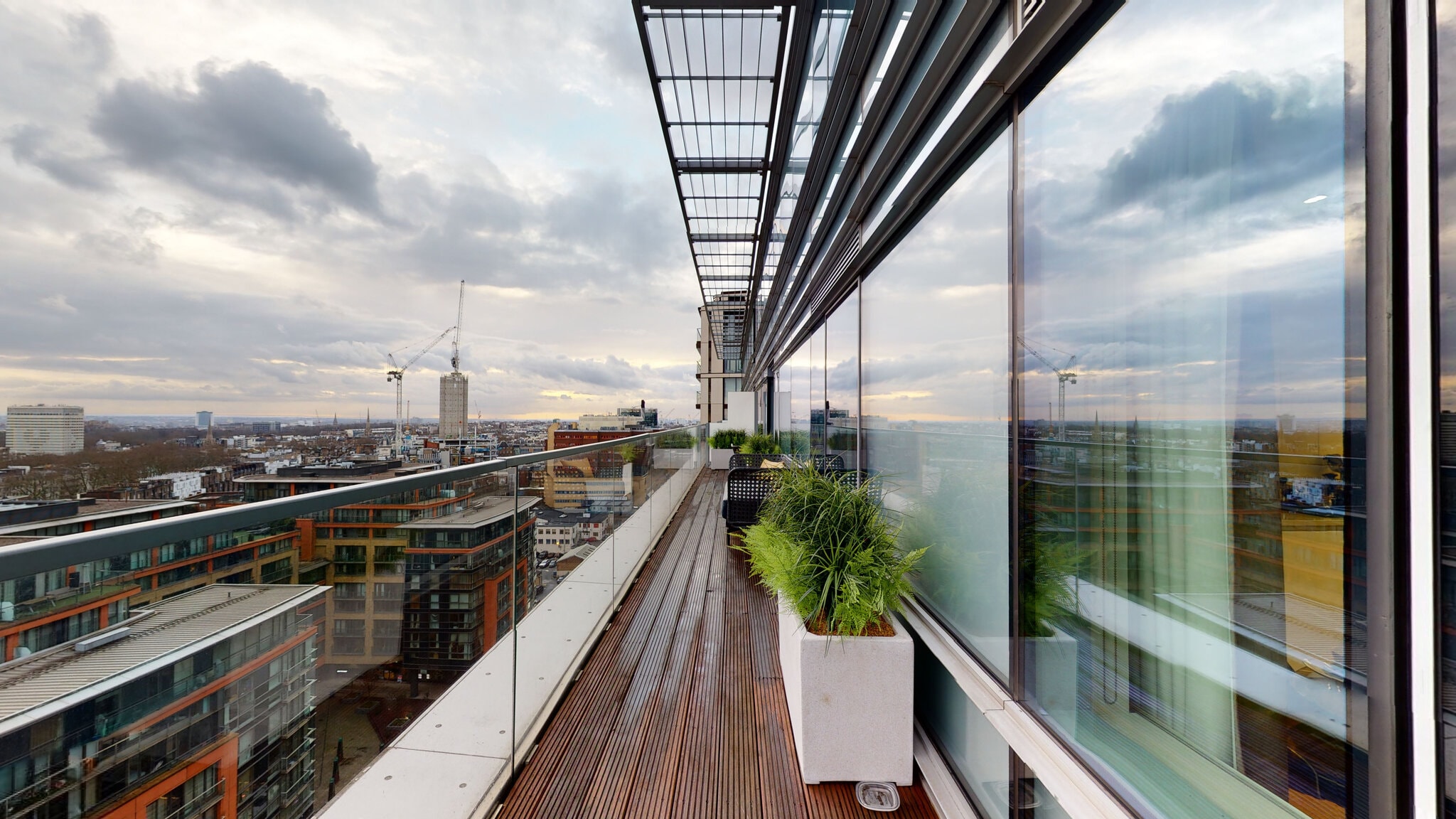 terrace views of the luxury property in Merchant Square