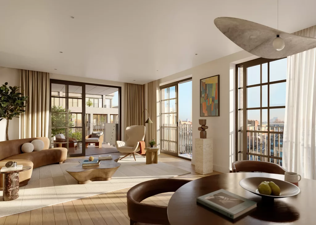 Modern master sanctuary bedroom and bathroom featuring Villeroy and Boch sanitaryware and brushed nickel finishes.